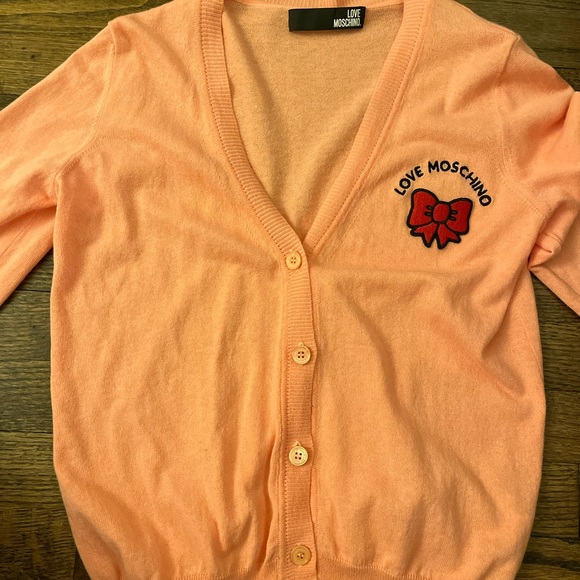 Love Moschino Apricot Cardigan with Bow Detail - Picture 2 of 4